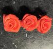 3 roses orange sur barettes