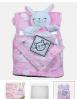 Plaid dominance rose avec doudou 1 m x 0,75 moutonne