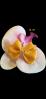 Jaune dor NL 29 papillon or et strass 5 cms