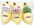 Banane avec animal trois coloris 25 cms