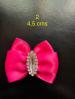 Fuschia N 2 pierre ovale transparente  et strass arrgent  4,5 c