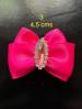 Fuschia N 3 pierre ovale rose et strass arrgent  4,5 cms