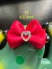 Rouge N 14 coeur rouge entoure de strass argents  4.5 cms