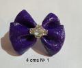 Violet N1 cabochon argent et strass 4 cms