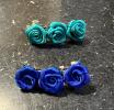 Barette 3 roses (bleu fonc�)