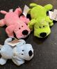 Petit chien bleu acidul� peluche avec squezzer