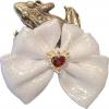 Blanc 4 cms N3 Coeur rouge et strass