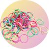 Elastique chouchou torsad x 100 ne casse pas poils multicolore