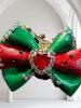 No�l 4 cms n3 bis vert rouge strass coeur rouge