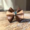 Marron et beige papillon argent et bleu 5 cms paillet� nouveau