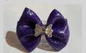 Violet x21 noeud argent et strass 5 cms