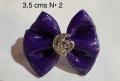 Violet N2 coeur lune argent et strass 3,5 cms