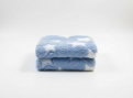 Plaid bleu ciel grandes �toiles blanches  75 x 53