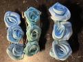 3 roses bleues sur barette