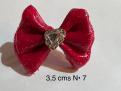 Fuschia N7 coeur argent et strass 3,5 cms