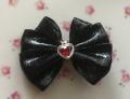 Noir coeur rouge strass argent  5 cms x20