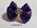 Violet N2 couronne coeur argent et strass 4 cms