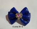Bleu nuit N5 coeur  argent et strass 4 cms