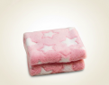 Plaid rose grandes �toiles blanches 75 x 53