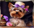 Trousse York avec chapeau noeud violet
