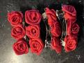 3 roses rouges sur barette